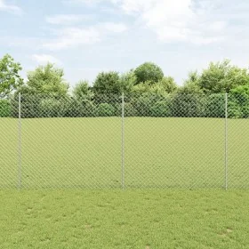 Cerca de Malla con 20 Postes U Plata 1.4x10 m