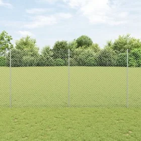 Cerca de Eslabones de Cadena con 20 postes en plata 1.6x10 m acero by , fence posts - Ref: Foro24-3336292, Price: 154,95 €, D...