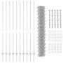 Cerca de Eslabones de Cadena con 20 postes en plata 1.6x10 m acero by , fence posts - Ref: Foro24-3336292, Price: 154,95 €, D...