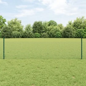 Valla de Alambre Soldado con 11 Postes en U Verde 0.5x25 m de Acero by , fence posts - Ref: Foro24-3336470, Price: 63,21 €, D...