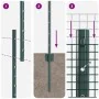 Cerca de Alambre Soldado con 11 Postes en U Verde 1x25 m Acero by , fence posts - Ref: Foro24-3336480, Price: 101,57 €, Disco...