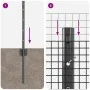 Cerca de Alambre Soldado con 22 Poste U Gris 0.4x50 m Acero | Foro24.es | Tu tienda online para hogar, jardín y más Foro24.es