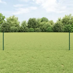 Postes para Valla 11 pcs U-Channel Verde 60 cm de