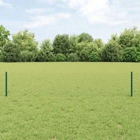Postes de Cerca 11 pcs U-Channel Verde 40 cm