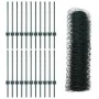 Postes de Rejilla 11 pcs U-Channel Verde 60 cm de Acero, Rejilla Hexagonal Verde 0.6x50 m de Acero | Foro24.es | Tu tienda online para hogar, jardín y más Foro24.es
