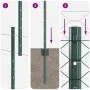 Posts de cerca 11 pcs U-Channel Verde 120 cm Acero, Cerca hexagonal Verde 1.2x50 m Acero | Foro24.es | Tu tienda online para hogar, jardín y más Foro24.es