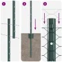 Postes de Valla 11 pcs U-Channel Verde 100 cm Acero, Valla Hexagonal Verde 1x100 m Acero | Foro24.es | Tu tienda online para hogar, jardín y más Foro24.es