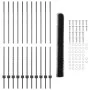 Juego de Vallas de Jardín Set de 2 Gris Metal 25 x 1.5 m by , fence posts - Ref: Foro24-3336872, Price: 111,19 €, Discount: %