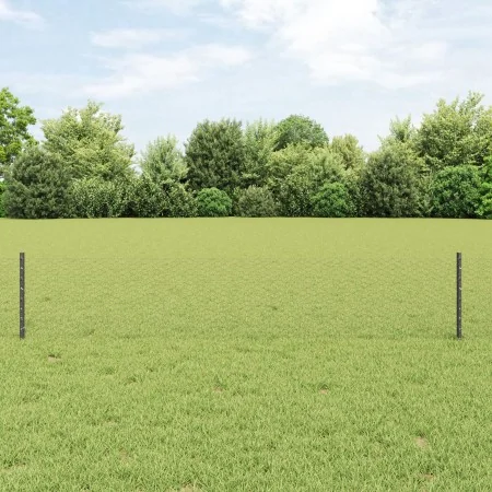 Postes de Valla 11 pcs U-Channel Gris 40 cm Acero, Valla Hexagonal Gris 0.4x50 m Acero | Foro24.es | Tu tienda online para hogar, jardín y más Foro24.es