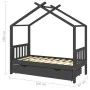 Children's bed frame and gray pine wood drawer 80x160cm by vidaXL, Cribs and beds for children - Ref: Foro24-322152, Price: 2...