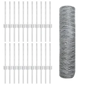 Postes de cerca 11 pcs U-Channel 40 cm Acero