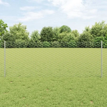 Postes de valla 11 pcs U-Channel 80 cm Acero galvanizado, Valla hexagonal 0.8x100 m Acero galvanizado | Foro24.es | Tu tienda online para hogar, jardín y más Foro24.es
