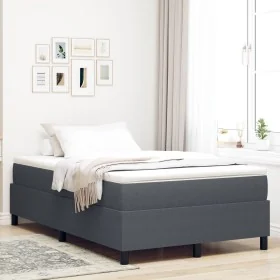 Cama Box Spring Gris Oscuro Doble Pequeño de Tela