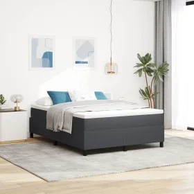 Cama de muelles Gris Oscuro 140x200 cm Tela de