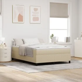 Cama Box Spring Verde Claro Gris 140x200 cm Tela