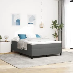 Cama Box Spring Gris Claro 140x200 cm Tela de