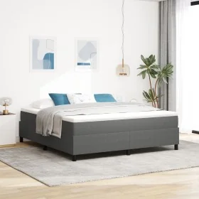 Cama Box Spring Gris Claro Super King Tela de