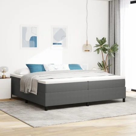 Cama Box Spring Gris Claro 200x200 cm Tela de Corduroy | Foro24.es | Tu tienda online para hogar, jardín y más Foro24.es