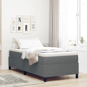 Cama Tipo Box Spring con Colchón Gris Claro