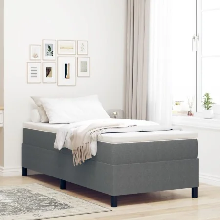 Cama Tipo Box Spring con Colchón Gris Claro 100x200 cm Tela de Corduroy | Foro24.es | Tu tienda online para hogar, jardín y más Foro24.es