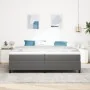 Cama con Base de Muelles de Gris 200x200 cm Tela de Sarga | Foro24.es | Tu tienda online para hogar, jardín y más Foro24.es