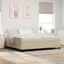 Cama Box Spring con Colchón Beige Claro 200x200 cm Tela de Pana | Foro24.es | Tu tienda online para hogar, jardín y más Foro24.es