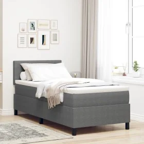 Cama con Base con Colchón Gris Claro 90x200 cm