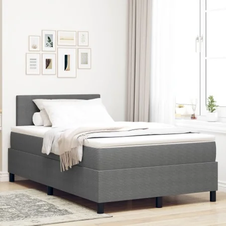 Cama con Box Spring con Colchón Gris Claro 120x200 cm Tela de Pana | Foro24.es | Tu tienda online para hogar, jardín y más Foro24.es