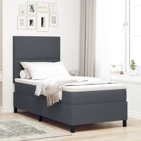 Cama con Somier y Colchón Gris Oscuro 100x200 cm