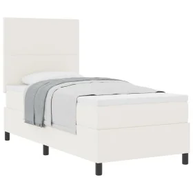 Cama Box Spring con Colchón Crema 100x200 cm Tela