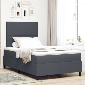 Cama con Base y Colchón Gris Oscuro 120x200 cm
