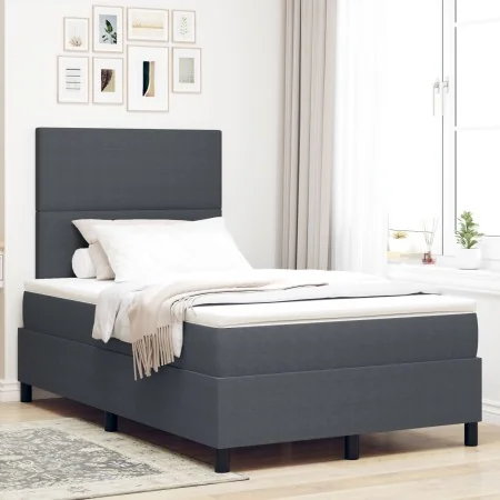 Cama con Base y Colchón Gris Oscuro 120x200 cm Tela de Pana | Foro24.es | Tu tienda online para hogar, jardín y más Foro24.es