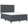 Cama con Somier y Colchón Gris Oscuro 140x200 cm Tela de Terciopelo von , Betten und Lattenroste - Ref: Foro24-3337560, Preis...