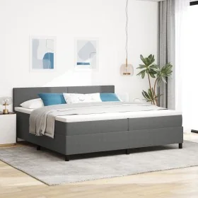 Cama Base con Muelles con Colchón & LED Gris