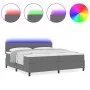Cama Base con Muelles con Colchón & LED Gris Claro 200x200 cm Tela de Corduroy | Foro24.es | Tu tienda online para hogar, jardín y más Foro24.es