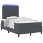 Cama con Somier de con Colchón Gris Oscuro Tela Acanalada | Foro24.es | Tu tienda online para hogar, jardín y más Foro24.es