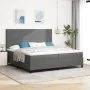 Cama con Somier con Colchón y Luz LED Gris 200x200 cm Tela de Pana | Foro24.es | Tu tienda online para hogar, jardín y más Foro24.es