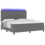 Cama con Somier con Colchón y Luz LED Gris 200x200 cm Tela de Pana | Foro24.es | Tu tienda online para hogar, jardín y más Foro24.es