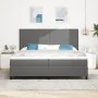 Cama con Somier con Colchón y Luz LED Gris 200x200 cm Tela de Pana | Foro24.es | Tu tienda online para hogar, jardín y más Foro24.es
