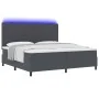 Cama con Somier con Colchón&LED Gris Oscuro 200x200 cm Tela de Pana de , Camas y somieres - Ref: Foro24-3337660, Precio: 639,...
