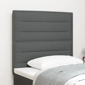 Cabecero Diseño Lineal Gris Oscuro 100 cm Tela