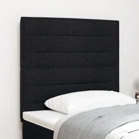 Cabecero Diseño Lineas Negro 100 cm Tela