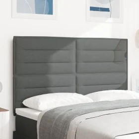 Cabecero Diseño Líneas Gris Oscuro 140 cm Tela