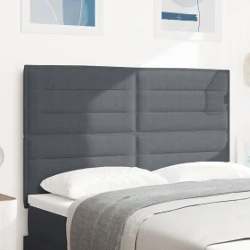 Cabecero Diseño Sencillo Gris Oscuro 140 cm Tela