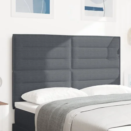 Cabecero Diseño Sencillo Gris Oscuro 140 cm Tela de Pana von , Kopf- und Fußteile - Ref: Foro24-3337725, Preis: 124,93 €, Rab...