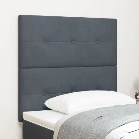 Cabecero con botón, acolchado, gris oscuro, 80 cm, terciopelo | Foro24.es | Tu tienda online para hogar, jardín y más Foro24.es