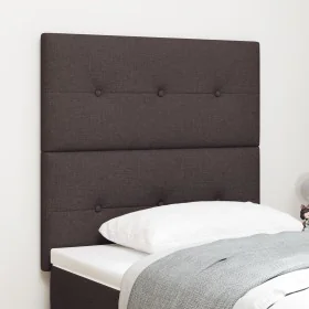 Cabecero Button Tufted Marrón Oscuro 100 cm Tela