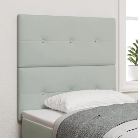 Cabecero Tapizado en Botones Gris Claro 100 cm Terciopelo by , Headboards and footboards - Ref: Foro24-3337815, Price: 80,79 ...