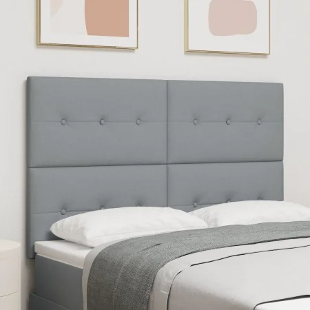 Cabecero de cama con botones tapizados en gris claro de 140 cm | Foro24.es | Tu tienda online para hogar, jardín y más Foro24.es