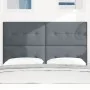 Cabecero con botones tapizados en terciopelo gris oscuro de 140 cm de , Cabeceros y pies de cama - Ref: Foro24-3337829, Preci...